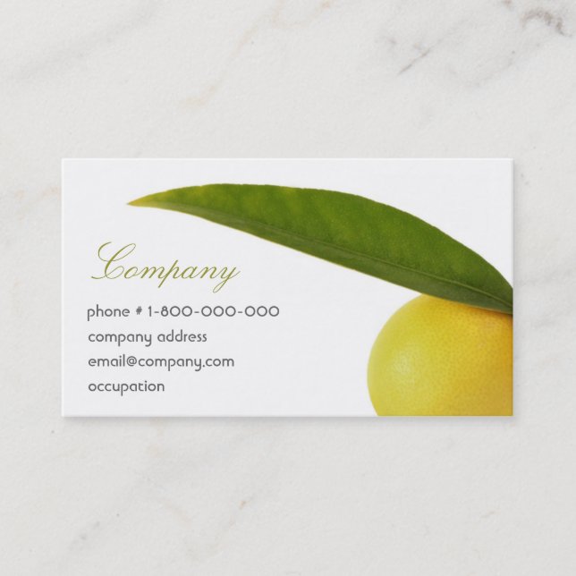 Grün u. Gelb Visitenkarte (Vorderseite)