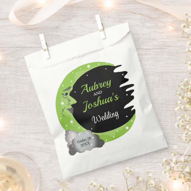 Grün über der Mondhochzeit Personalisiert Geschenktütchen (Ausgeschnitten)