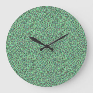 Grün und Blau Basketweave Große Wanduhr