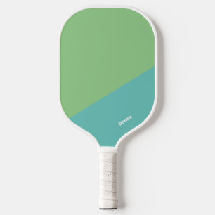 grün und blau farbiger Block mit Namen Pickleball Schläger