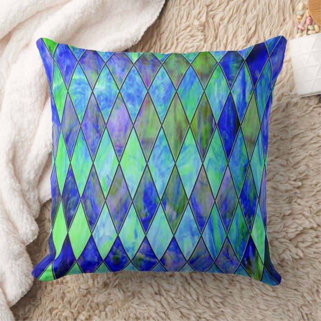 Grün und Blau Kissen (Decke)