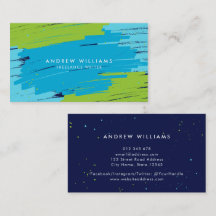 Grün und Blau Lebend Moderne, kühne Schlaganfälle