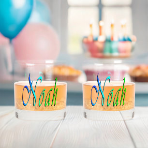 Grün und Blau Noah Name,  Whiskyglas