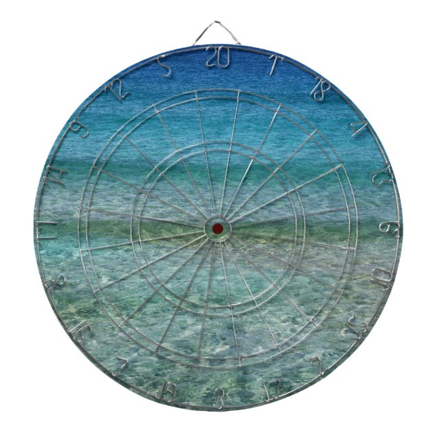 Grün und Blau schimmerndes Wasser Dartscheibe (vorne)