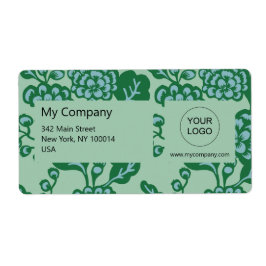 Grün und Blau Vibranu und feines Blumenmuster