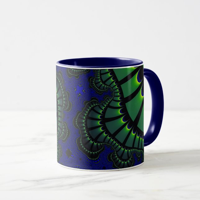 Grün- und Blauer Remix Tasse (VorderseiteRechts)