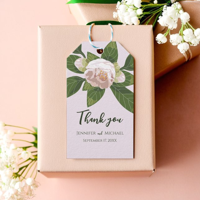 Grün und Blume Elegant Geschenkanhänger (Lush Flower and Greenery Elegant Gift Tags)