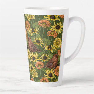 Grün und Blume Milchtasse