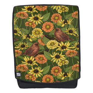 Grün und Blume Rucksack