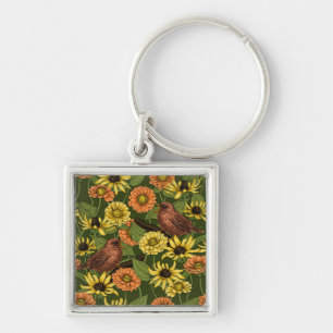 Grün und Blume Schlüsselanhänger