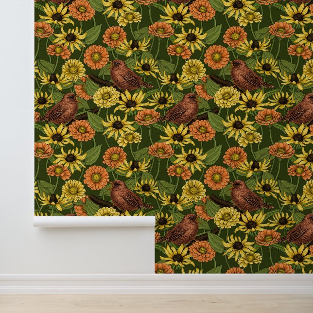 Grün und Blume Tapete (Anwendung)
