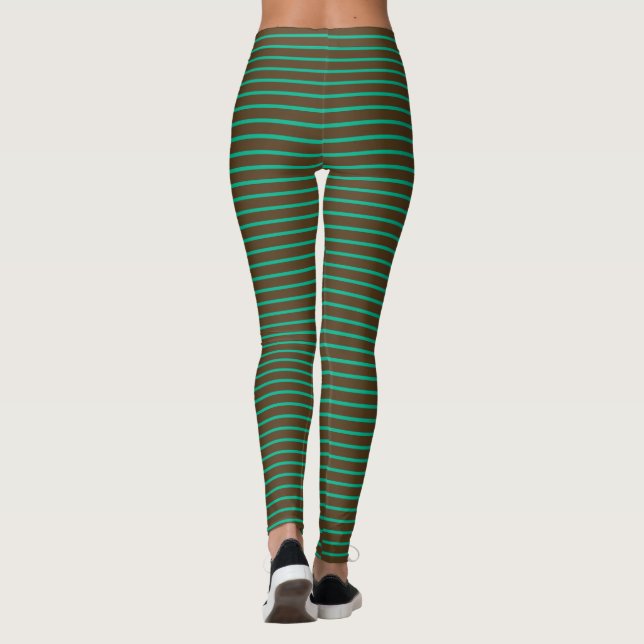 grün und braun gestreift leggings (Rückseite)