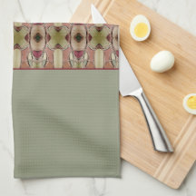 Grün und Burgund Gemustert