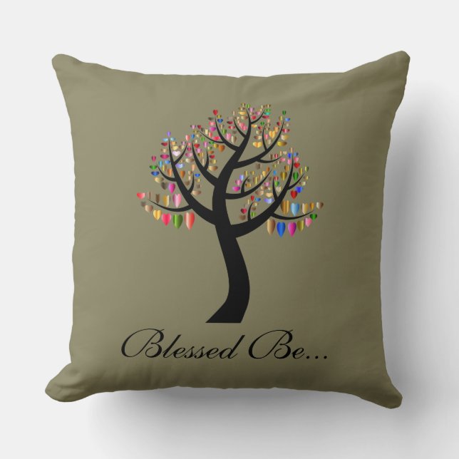Grün und farbenfroh spirituell gesegnet sein.. kissen (Vorderseite)