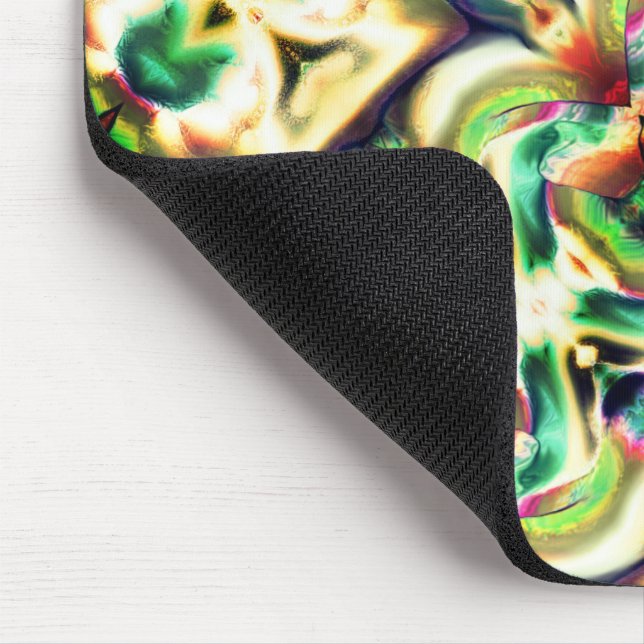 Grün und farbig mit grobem Glas-Stil Mousepad (Ecke)