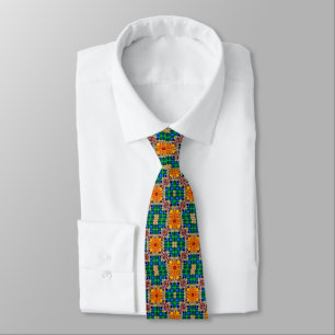 Grün und Gelb Abstrakte Neck Tie Krawatte