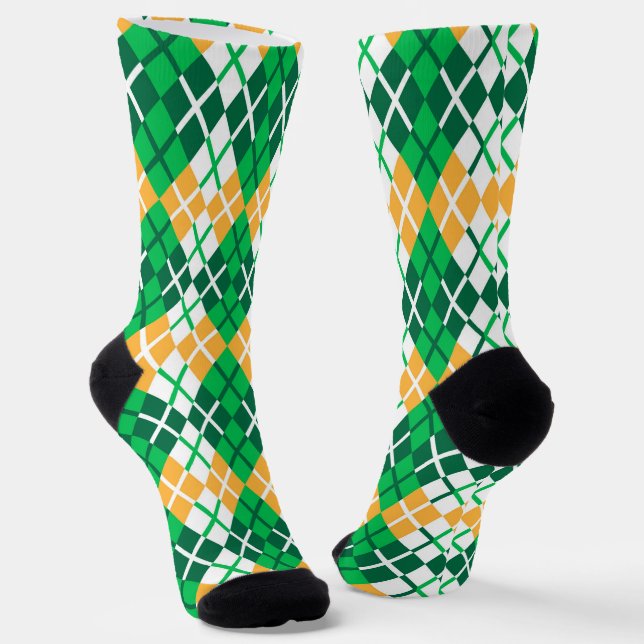 Grün und Gelb Argyle  Socken (Gewinkelt)