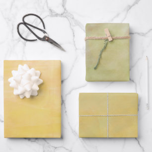 Grün und Gelb Geschenkpapier Set