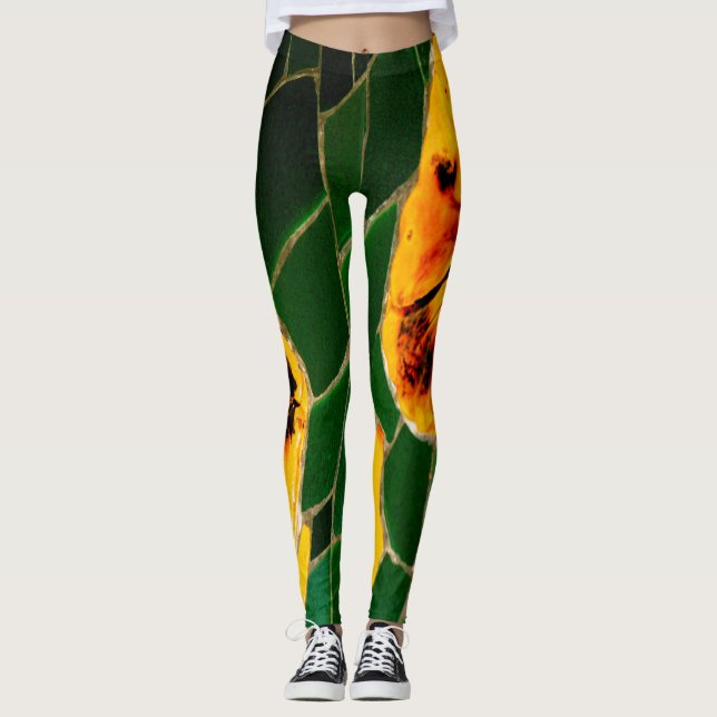 Grün und Gelb Leggings (Vorderseite)