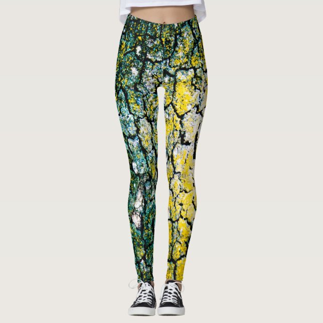 Grün und Gelb Leggings (Vorderseite)