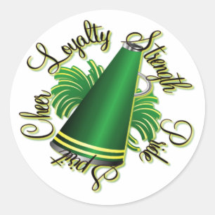 Grün und Gelb Runder Aufkleber