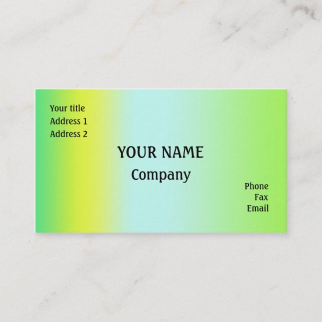 Grün und Gelb Visitenkarte (Vorderseite)