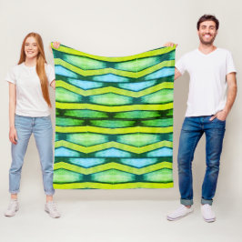 grün und gelb Zickzack Fleecedecke