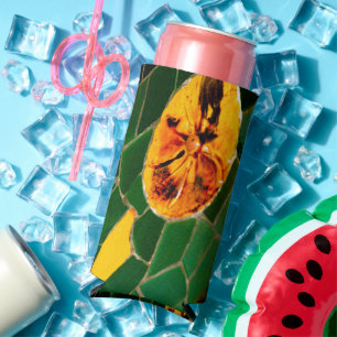 Grün- und Gelbblumenmosaik Selters Dosenkühler