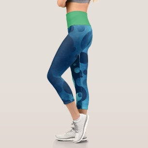 Grün und gemischte Farbe Capri Leggings