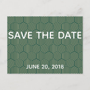 Grün und Gold, die Save the Date Wedding sind Ankündigungspostkarte