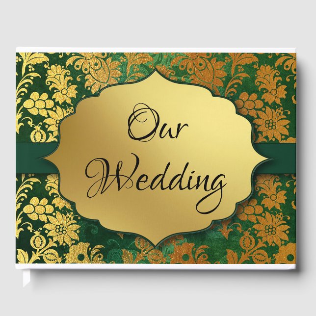 Grün und Gold Gästebuch (Vorderseite)