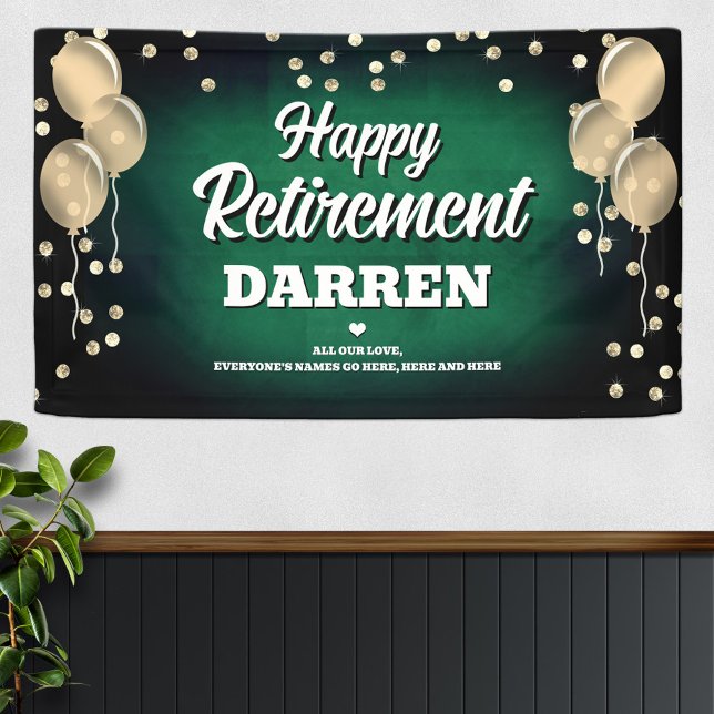 Grün und Gold Glücklicher Ruhestand  Banner (Von Creator hochgeladen)