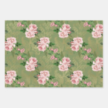 Grün und Gold mit rosa Rosen