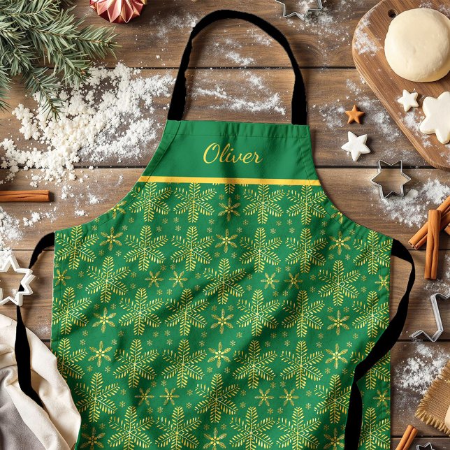 Grün und Gold Personalisiert Schürze (Von Creator hochgeladen)