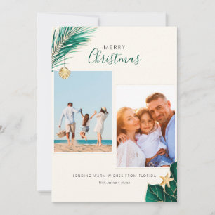 Grün und Gold Tropical 2-Foto Weihnachten