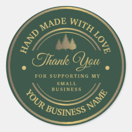 Grün und Gold | Vielen Dank für den klassischen Ru Runder Aufkleber