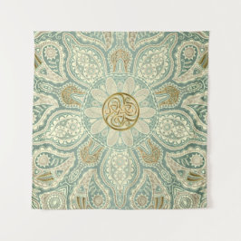 Grün und GoldCeltic Triskele Mandala-Tapisserie Wandteppich