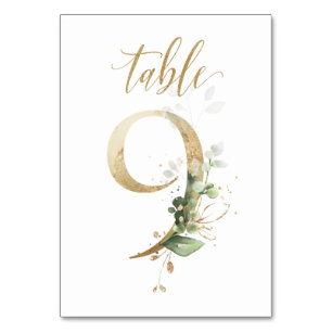 Grün- und Goldfolien, Tabelle 9, Tischnummer
