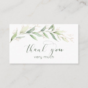 Grün- und Goldfolien Vielen Dank Visitenkarte