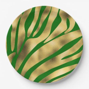 Grün- und Goldpapiere für Tiere - Teller