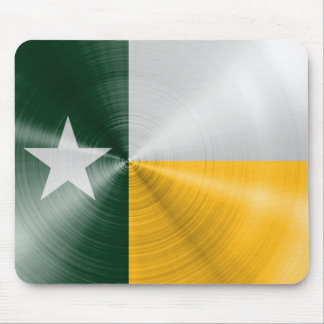 Grün und Goldtexas-Flaggen-Radialstrahl gebürstet Mousepad