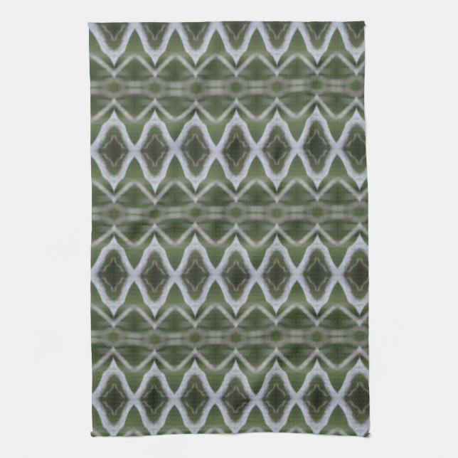 Grün und Grau Geschirrtuch (Vertikal)