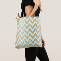 Grün und Imitate Gold Found Zickzack Ikat Muster