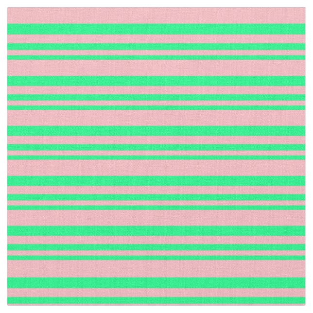 Grün und leicht rosa Streifen/Linse Muster Stoff (Nahaufnahme)