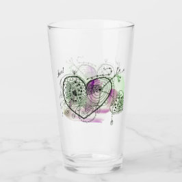 Grün und Lila mit Whimsikherzen Glas