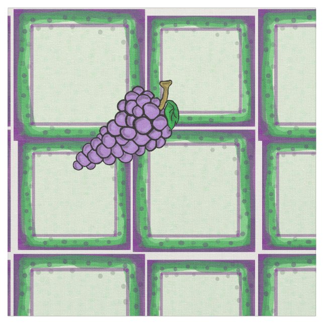 Grün und Lila + Traubenstoffe Stoff (Nahaufnahme)