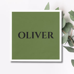 Grün und Minimalistisch schwarz Serviette