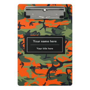 Grün und Orange Camo, Tarnung, Militär, Armee Mini Klemmbrett
