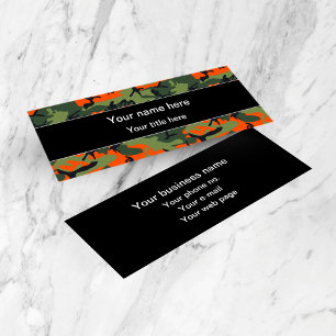 Grün und Orange Camo, Tarnung, Militär, Armee Mini Visitenkarte