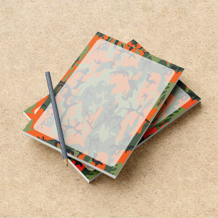 Grün und Orange Camo, Tarnung, Militär, Armee Notizblock